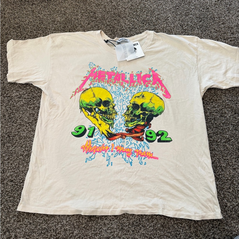 Metallica 91-92 Neon Skull Tour Tee - White